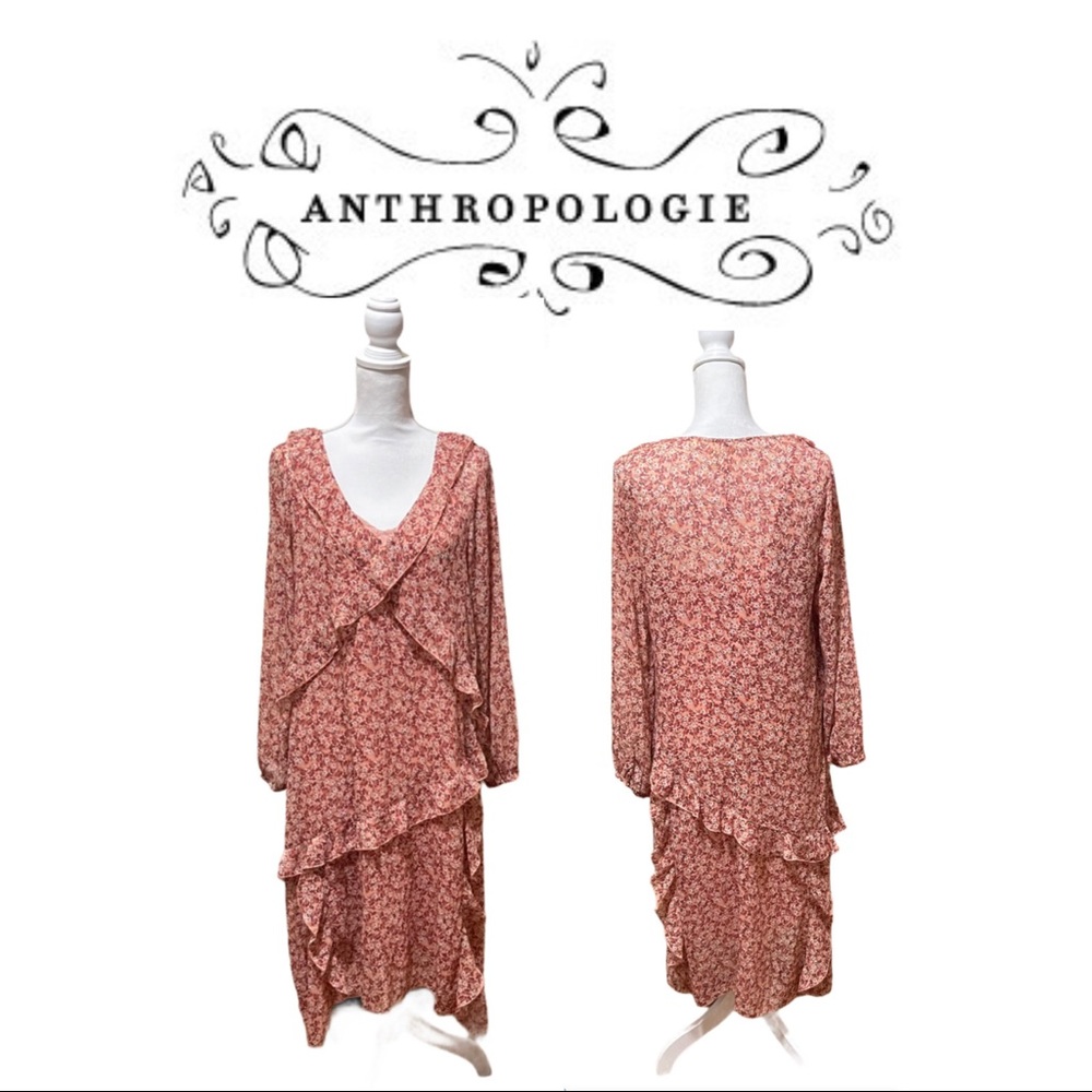 Anthropologie For Maeve Floral Layered Midi Dress